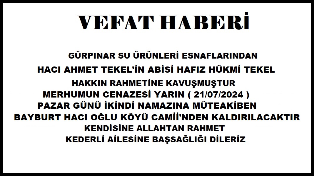 CENAZE HABERİ